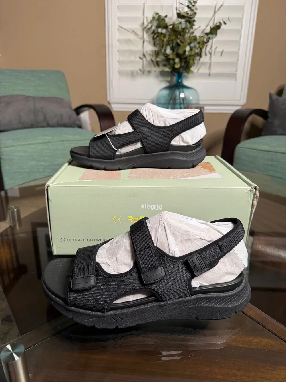 Alegria by PG Lite Sandie ReBounce Comfort Sandals Black Sz 10 NWT!
